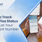 visa application on the phone screen as well as paper